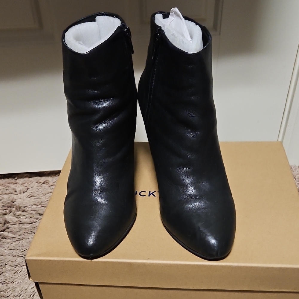 Lucky Brand Black Leather Ankle Booties